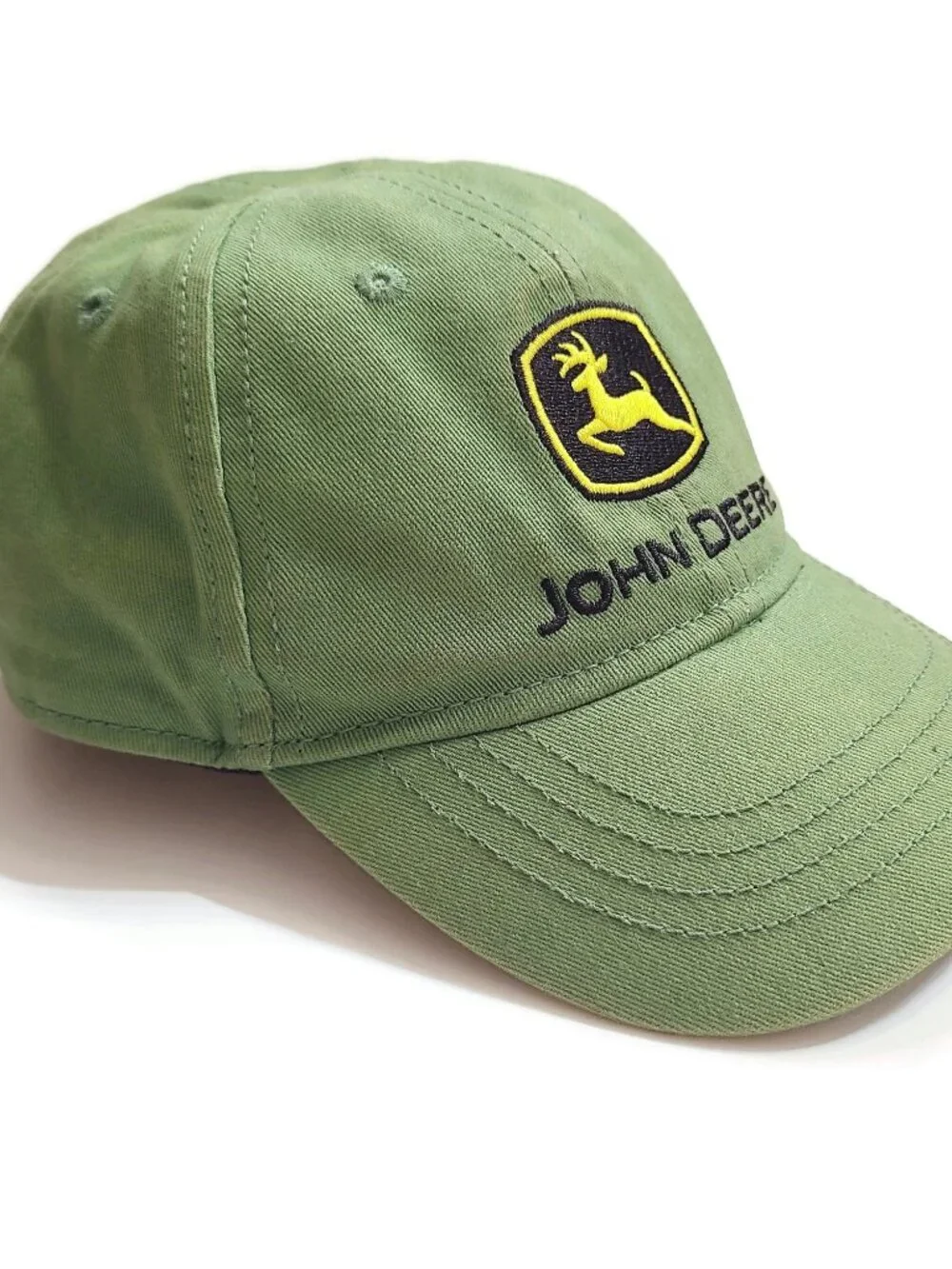 John Deere Toddler One Size Green Baseball Hat Cap Embroidered Logo Elastic Back